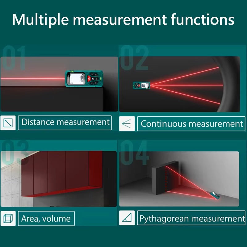 Compact Laser Measuring Tool with Digital Distance Display