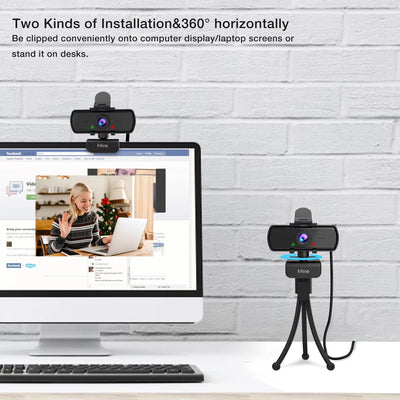 HD 1080p Webcam with USB Connection and Built-In Microphone