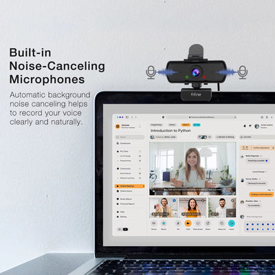 HD 1080p Webcam with USB Connection and Built-In Microphone