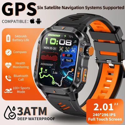 Airwatch Rugged Military Smartwatch – GPS Compass Tactical Watch for Men