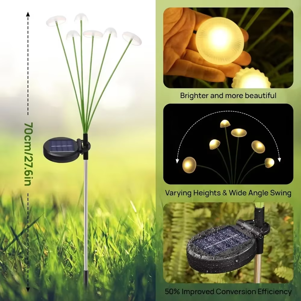 6-Pack Solar LED Garden Stake Lights – Waterproof Outdoor Pathway Lights