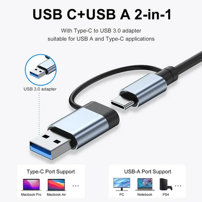 8-in-1 USB-C Hub – Multiport Adapter with HDMI, USB & Charging for Laptop