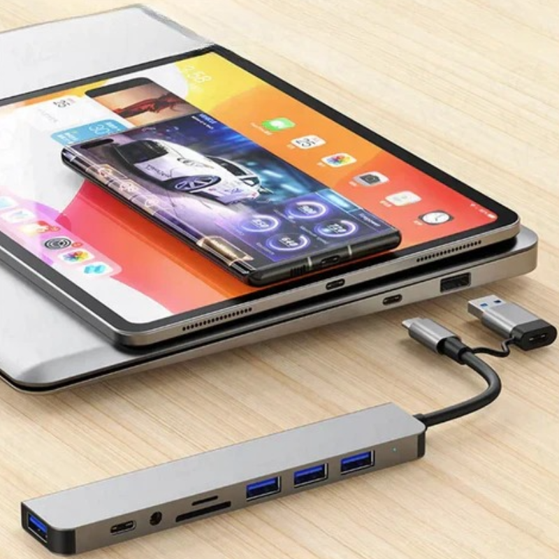 8-in-1 USB-C Hub – Multiport Adapter with HDMI, USB & Charging for Laptop