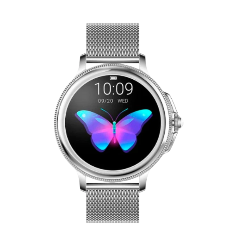 Women’s Elegant Smartwatch Fitness Tracker – Heart Rate Monitor with Mesh Strap