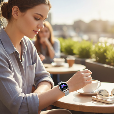 Women’s Elegant Smartwatch Fitness Tracker – Heart Rate Monitor with Mesh Strap
