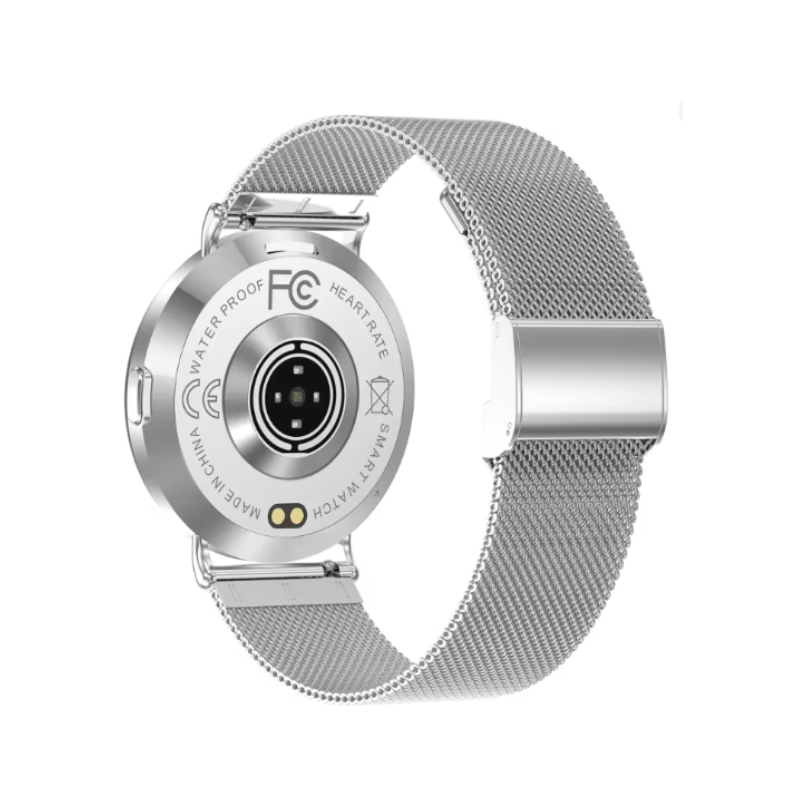 Women’s Elegant Smartwatch Fitness Tracker – Heart Rate Monitor with Mesh Strap