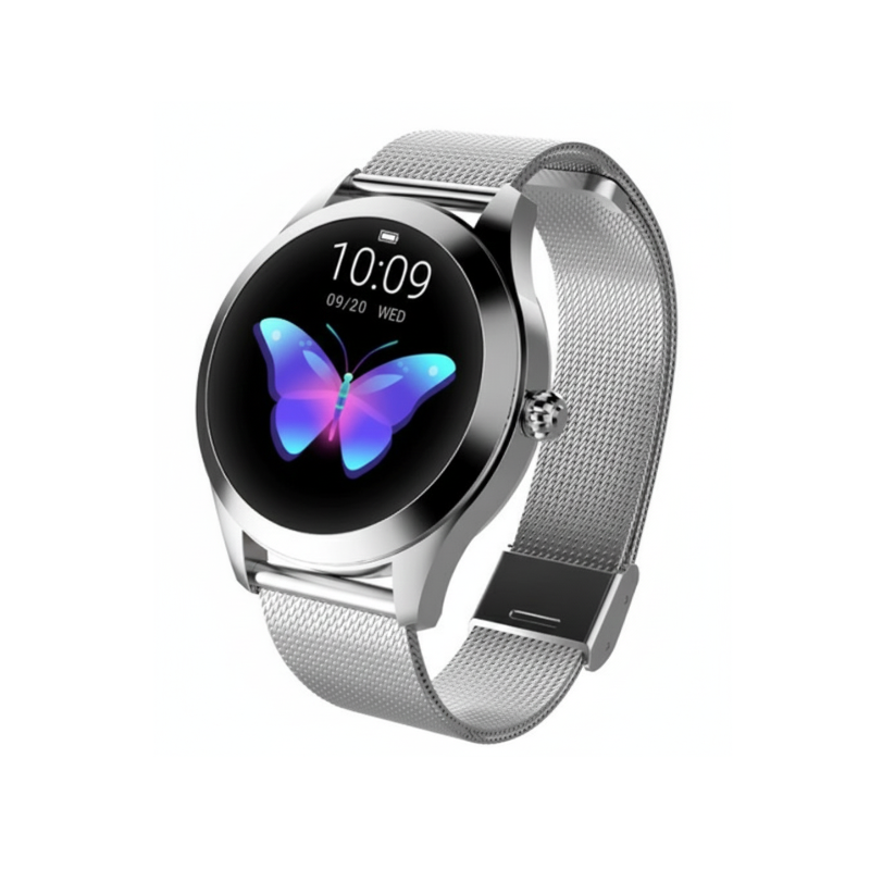 Women’s Elegant Smartwatch Fitness Tracker – Heart Rate Monitor with Mesh Strap