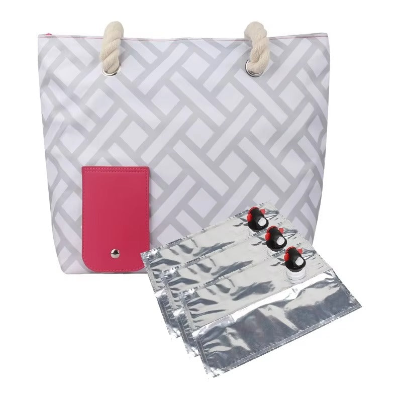 Insulated Cooler Tote Bag with Built-In Drink Dispenser