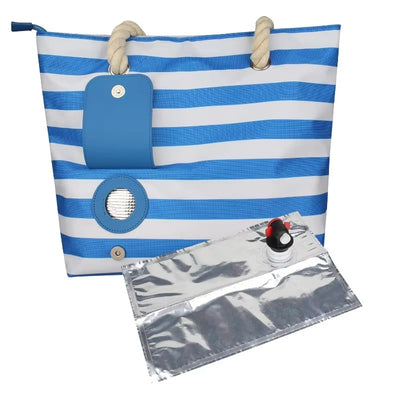 Insulated Cooler Tote Bag with Built-In Drink Dispenser