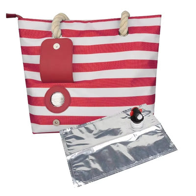 Insulated Cooler Tote Bag with Built-In Drink Dispenser