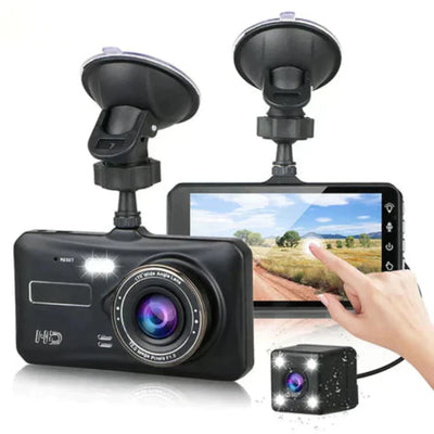 Wireless Dual Dash Camera – Front & Rear 1080P HD with Night Vision & Loop Recording