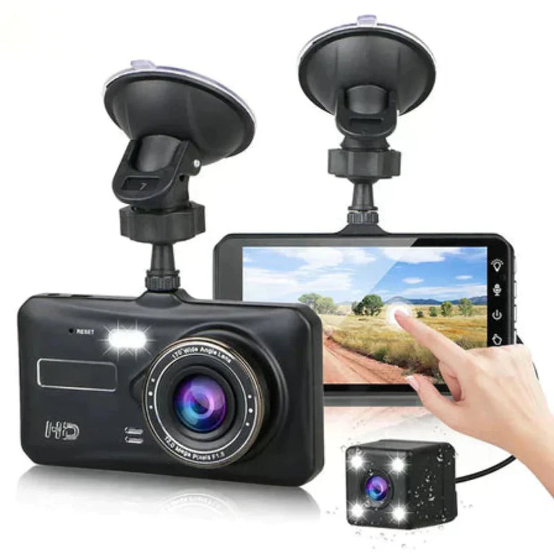 Wireless Dual Dash Camera – Front & Rear 1080P HD with Night Vision & Loop Recording