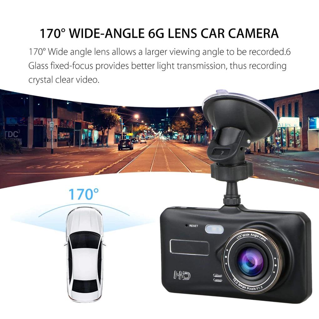 Wireless Dual Dash Camera – Front & Rear 1080P HD with Night Vision & Loop Recording